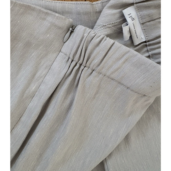 J JILL Stretch Trouser Crop Pants Linen Viscose L Tall Gray Career Minimalist - Picture 7 of 11